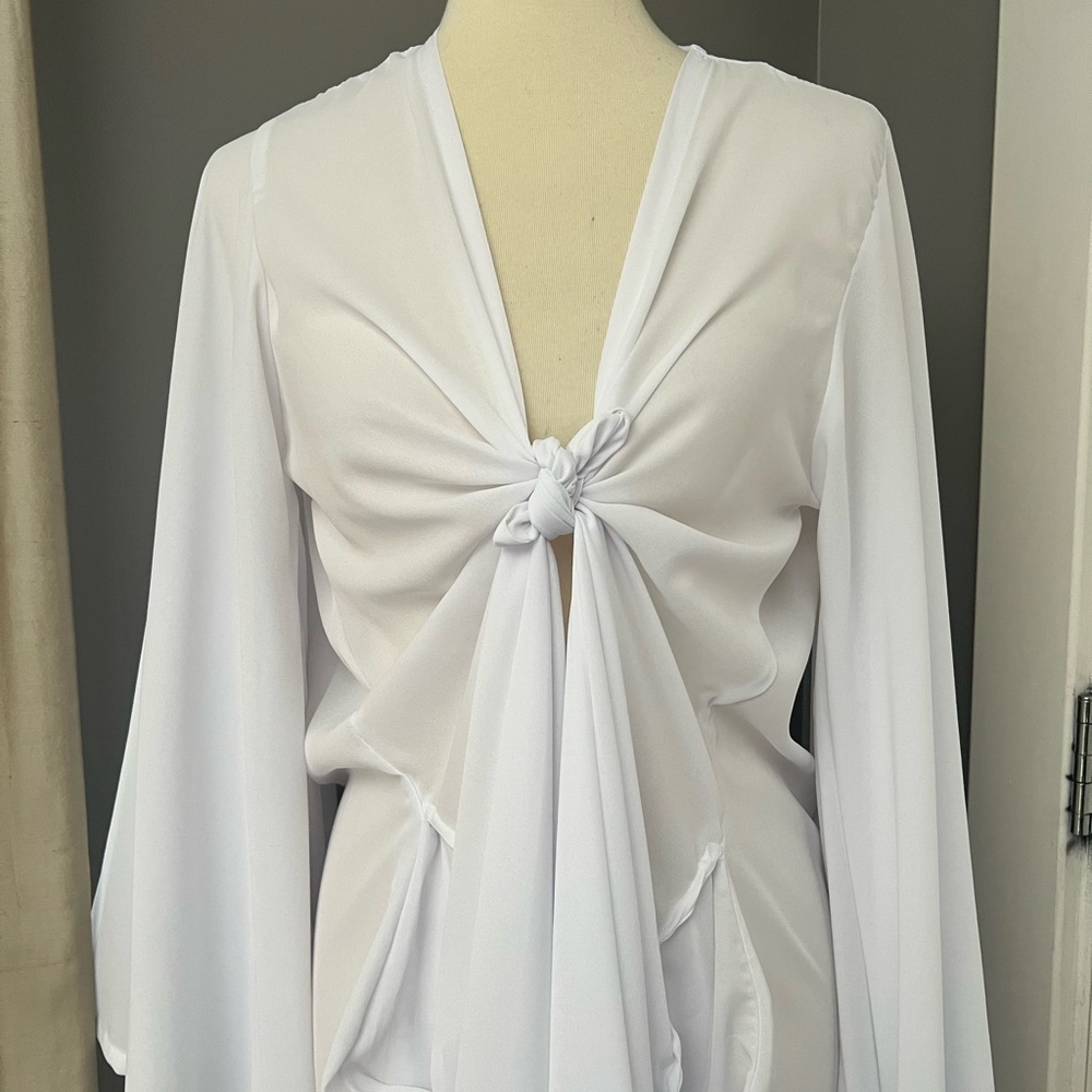 Jennafer Grace Ivory Sheer Kimono - Picture 9 of 14